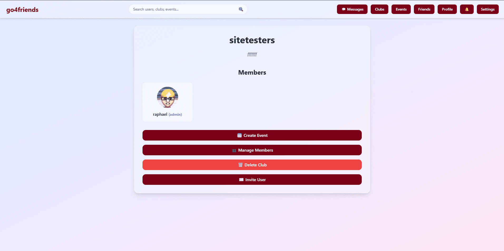 go4friends - Social Network MVP